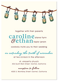 "Mason Jar Banner" Wedding Invitations